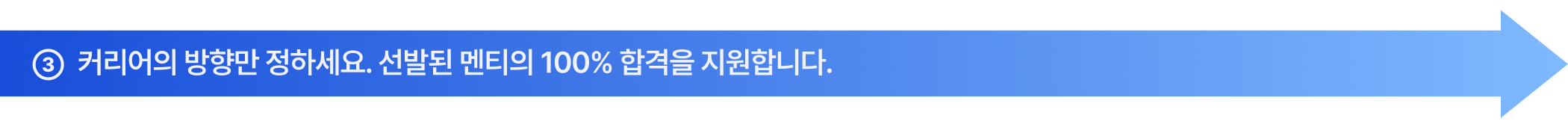 3. 커리어의 방향만 정하세요. 선발된 멘티의 100% 합격을 지원합니다.